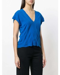 blaues T-Shirt mit einem V-Ausschnitt von Pierantoniogaspari