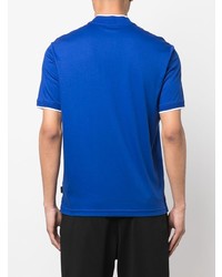 blaues T-shirt mit einer Knopfleiste von Calvin Klein