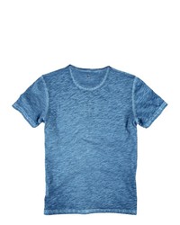 blaues T-shirt mit einer Knopfleiste von EMILIO ADANI