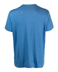 blaues T-shirt mit einer Knopfleiste von Majestic Filatures