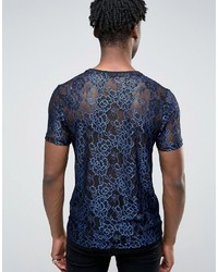 blaues T-shirt mit geometrischem Muster von Reclaimed Vintage