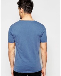 blaues T-shirt von Selected