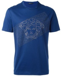 blaues T-shirt von Versace