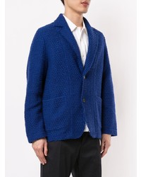 blaues Tweed Sakko mit Fischgrätenmuster von Coohem