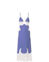 blaues vertikal gestreiftes Camisole-Kleid von Off-White