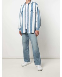 blaues vertikal gestreiftes Jeanshemd von Levi's