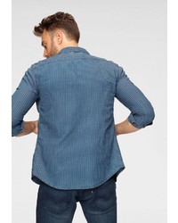 blaues vertikal gestreiftes Jeanshemd von Levi's