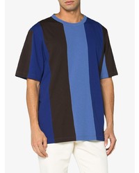 blaues vertikal gestreiftes T-Shirt mit einem Rundhalsausschnitt von Marni