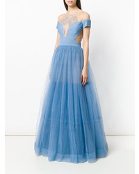 blaues verziertes Ballkleid von Temperley London