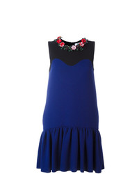 blaues verziertes gerade geschnittenes Kleid von MSGM