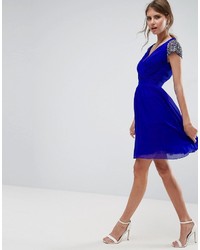 blaues verziertes Kleid von Little Mistress