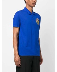 blaues verziertes Polohemd von Versace