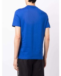 blaues verziertes T-Shirt mit einem Rundhalsausschnitt von Versace