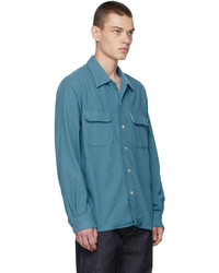 blaues Wolllangarmhemd von Levi's Vintage Clothing