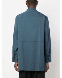 blaues Wolllangarmhemd von Jil Sander