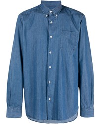 blaues Wolllangarmhemd von Woolrich