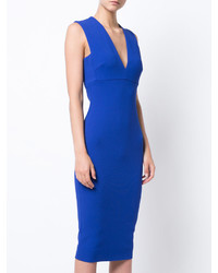 blaues Wollmidikleid von Victoria Beckham