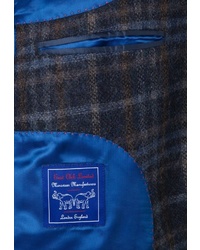 blaues Wollsakko mit Schottenmuster von EAST CLUB LONDON