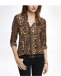 Bluse mit Knöpfen mit Leopardenmuster