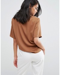 braune bedruckte Bluse von Minimum