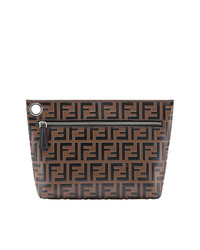 braune bedruckte Clutch Handtasche von Fendi