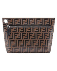 braune bedruckte Clutch Handtasche von Fendi