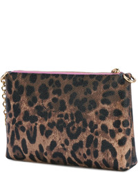 braune bedruckte Clutch von Dolce & Gabbana