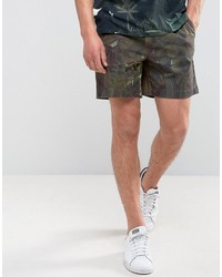 braune bedruckte Jeansshorts