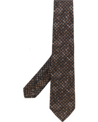 braune bedruckte Krawatte von Kiton