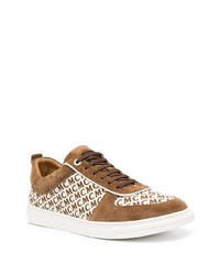 braune bedruckte Leder niedrige Sneakers von MCM