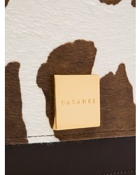 braune bedruckte Leder Umhängetasche von Casadei
