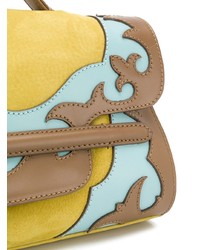 braune bedruckte Satchel-Tasche aus Leder von Zanellato