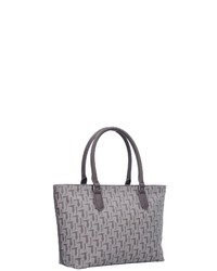 braune bedruckte Shopper Tasche aus Leder von Trussardi Jeans