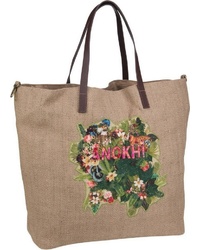 braune bedruckte Shopper Tasche aus Segeltuch von Anokhi