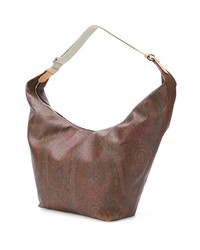 braune bedruckte Shopper Tasche aus Segeltuch von Etro