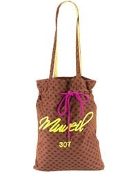braune bedruckte Shopper Tasche von Muveil