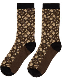 braune bedruckte Socken von Burberry