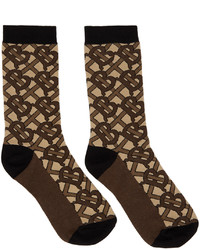 braune bedruckte Socken von Burberry