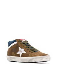 braune bedruckte Wildleder niedrige Sneakers von Golden Goose