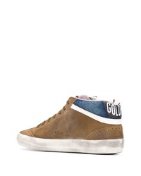 braune bedruckte Wildleder niedrige Sneakers von Golden Goose