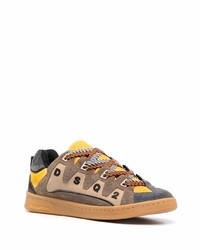 braune bedruckte Wildleder niedrige Sneakers von DSQUARED2