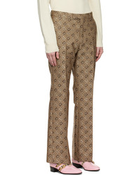 braune bedruckte Wollchinohose von Gucci