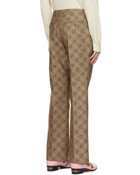 braune bedruckte Wollchinohose von Gucci