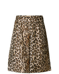 braune Bermuda-Shorts mit Leopardenmuster