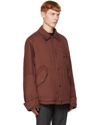 braune bestickte Daunenjacke von Wooyoungmi