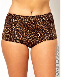 braune Bikinihose mit Leopardenmuster von Asos Curve