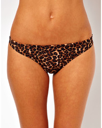 braune Bikinihose mit Leopardenmuster von Asos