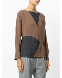 braune Bluse mit geometrischem Muster von Fabiana Filippi