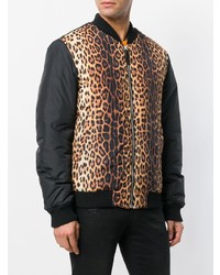 braune Bomberjacke mit Leopardenmuster von Moschino