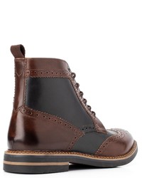 braune Brogue Stiefel aus Leder von Base London